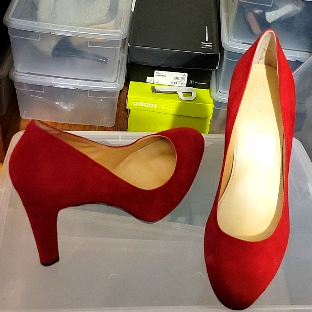 Slightly worn...red pumps